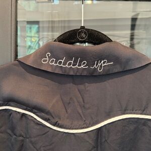 Anthropologie Black Button-Up Shirt with White Trim